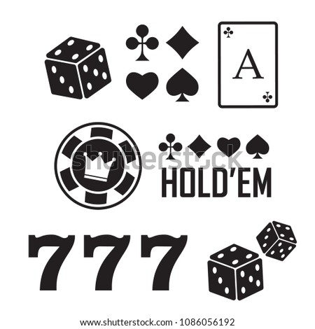 Casino vector sign set. Slot machine symbols vector