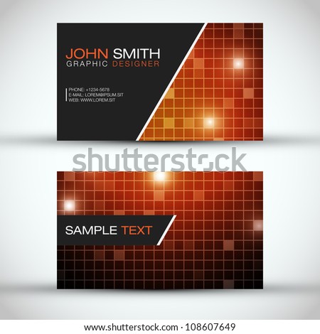 Orange Modern Business Card Set | EPS10 Vector Design
