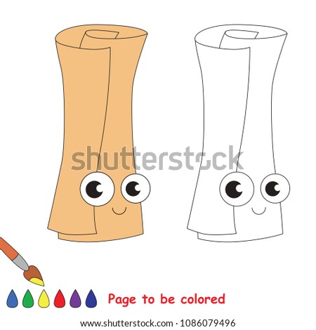 Funny Paper Roll to be colored, the coloring book for preschool kids with easy educational gaming level.