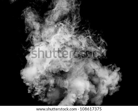 Smoke fragments on a black background Royalty-Free Stock Photo #108617375