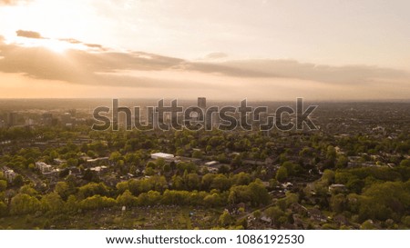 London Aerial View Sunset