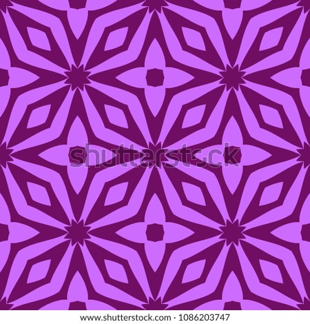Purple seamless pattern with flower and simple geometric ornate for brand, product, gift or card background