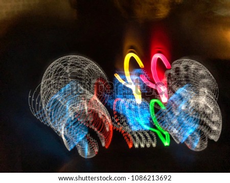 Light trail of speedometer,blur image