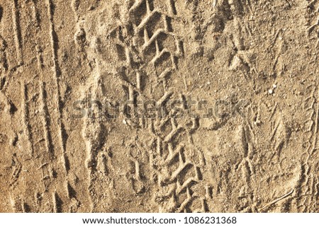 Wheel tracks on the soil