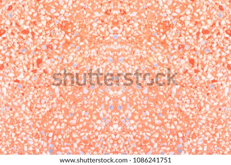 terrazzo flooring red, orange or marble old. polished stone wall beautiful texture for background with copy space add text