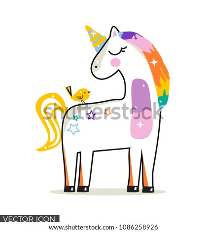 Cute Colorful Unicorn Drawing