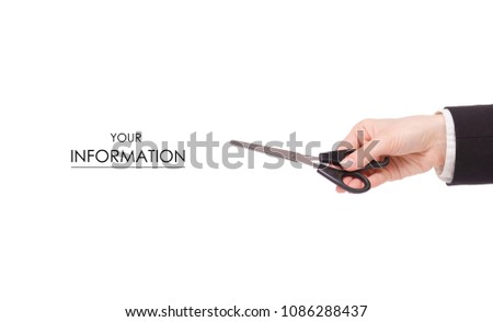 A pen in female hand signature business woman black jacket pattern on white background isolation