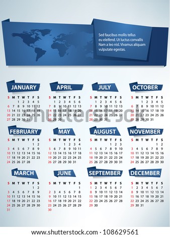 Calendar for 2013 vector