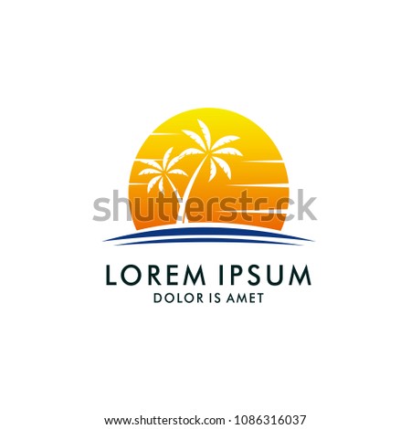 Holiday Logo Design Template. Beach Logo Design Template. Summer Logo design Template. Logo Design Template