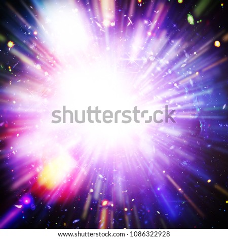 Big splash in universe. Space background. Colorful lights.The elements of this image furnished by NASA.
