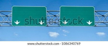 Blank highway signs