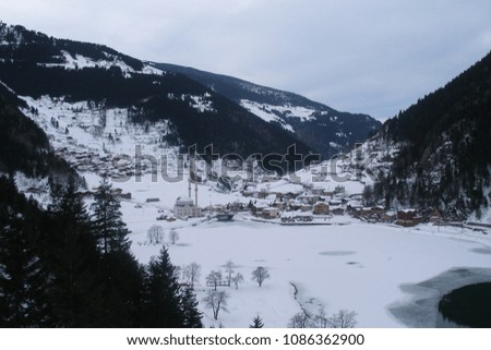 The long lake in winter Trabzon, Turkey January 2007