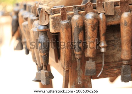 antique tools for artisan repairing footwear