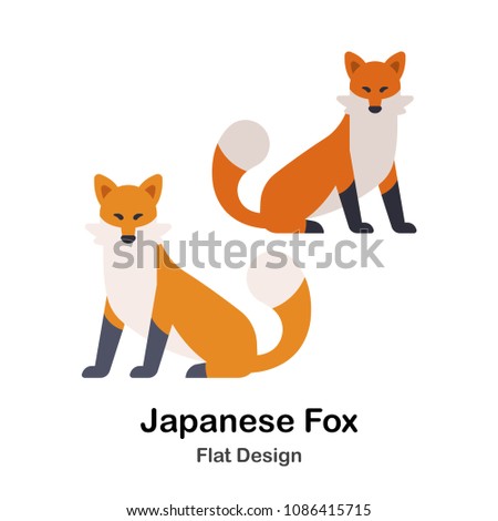 Foxes flat illustration
