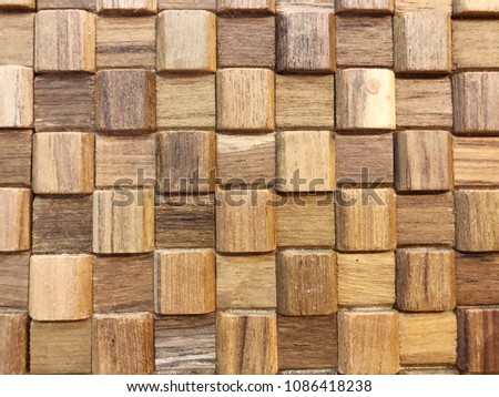 Old wooden square pattern background. selective focus