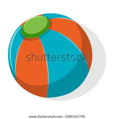 A Colourful Beach Ball on white Background illustration
