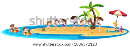 Summer Holiday at the Beach illustration