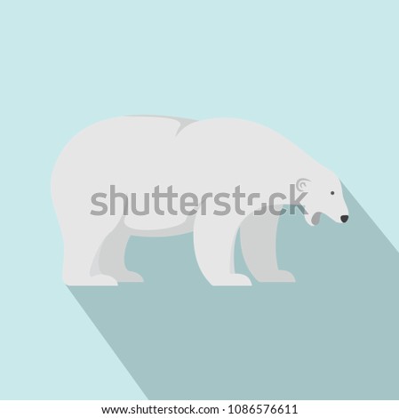 Sleepy polar bear icon. Flat illustration of sleepy polar bear vector icon for web design