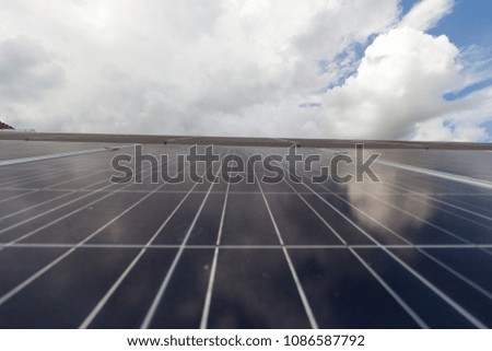 solar cell or photovoltaic on roof top, solar power panel for innovation green energy, electric source	alternative energy system and saving energy renewable energy for saving world, selective focus.