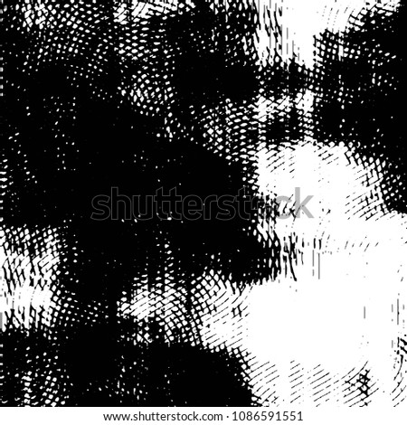 Abstract grunge grid stripe halftone background pattern. Black and white line illustration
