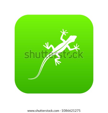 Lizard icon digital green for any design isolated on white vector illustration