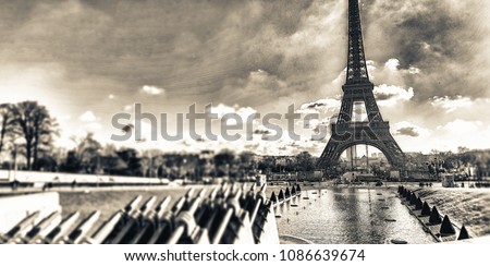 Paris, magnificence of Eiffel Tower.