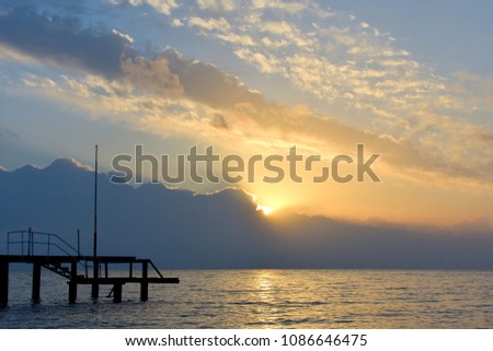 Early morning by the Mediterranean sea. Kemer Antalya Turkey