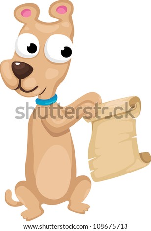 dog with map vector Illustration