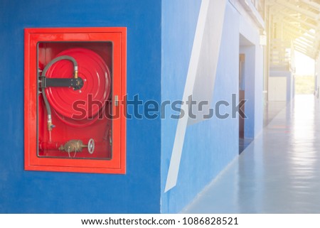 Fire fighter equipment in the red box