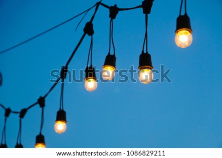 lighting light bulbs decoration on color background