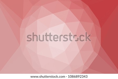 Light Pink vector abstract polygonal pattern with a gem in a centre. Illustration in halftone style with triangles. Best triangular design for your business.