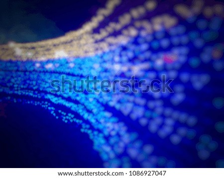 Blue and yellow light bokeh blur image