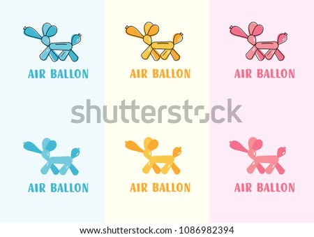Ballon dog vector flat logo