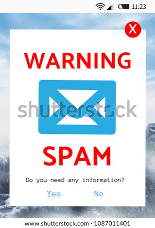 Spam email alarm interface