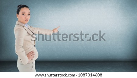 Businesswoman interacting with the air