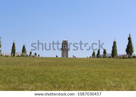 the australian cemetery of the fisrt worldwar at villers bretonneux in somme, france.