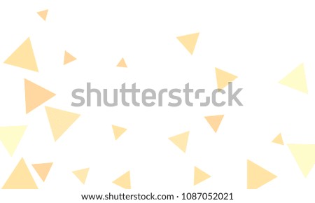 Many Orange Triangles of Different Size on White Background
