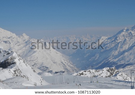 Winter Alpine scenery of the ski resort