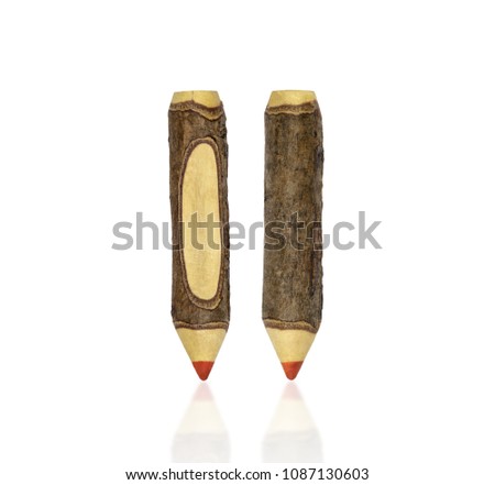 Color pencil Wood isolated on white background with clipping path.Color pencil has space for text.