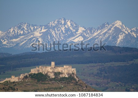 Spiš castle and High Tatras National park in the background