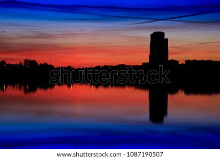 Modern skyscrapers: late evening background