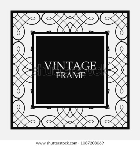 Vector vintage border frame. Decorative design