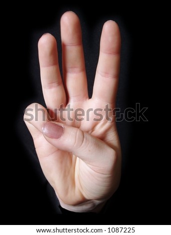 alphabet letter w in sign language for the deaf