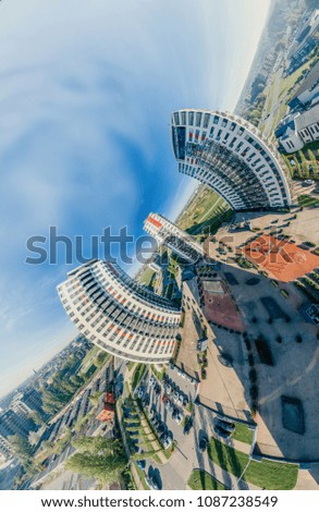Living houses in Riga city 360 VR Drone picture for Virtual reality, Panorama