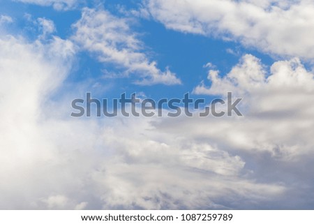 Beautiful sunrise bright sky with clouds. Peaceful background