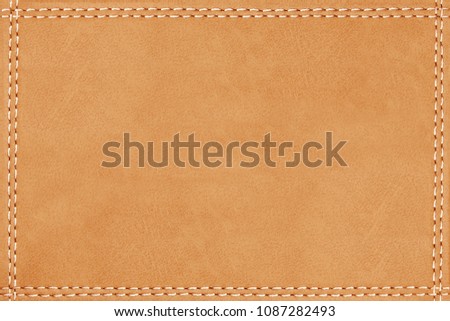 stitched leather seam frame brown color texture background  Royalty-Free Stock Photo #1087282493