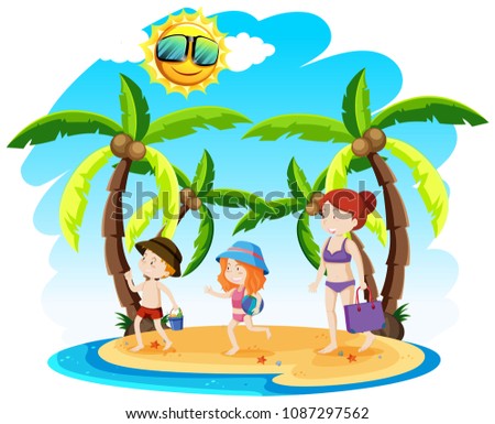 A Family Holiday at the Beach illustration
