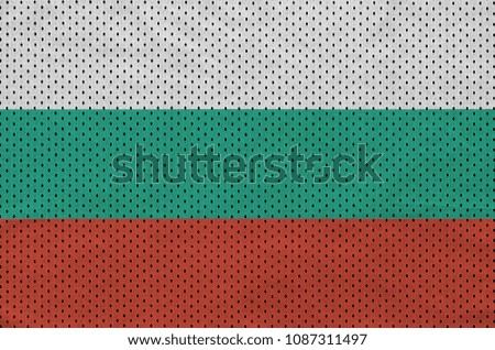 Bulgaria flag printed on a polyester nylon sportswear mesh fabric with some folds