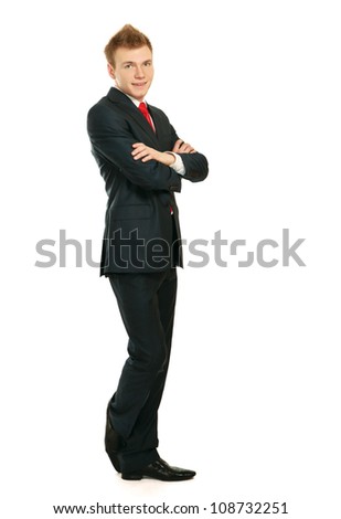Portrait of successful business man, isolated on white background