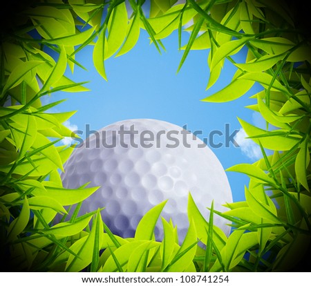Golf ball on the hole edge, view from inside the hole.